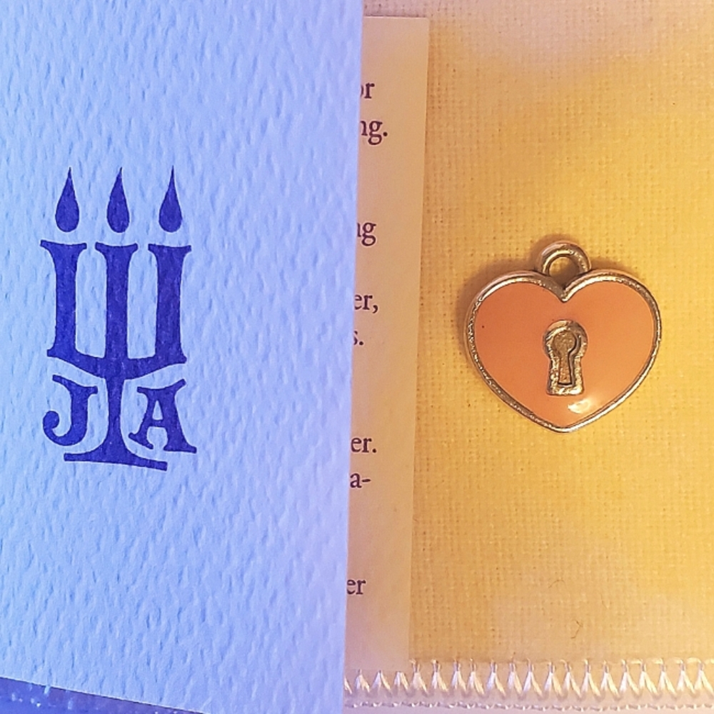 James Avery Retired Enamel Heart Lock Charm